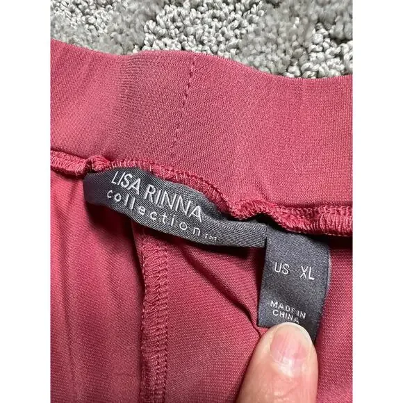 Lisa Rinna Pants Womens X-Large Wide Leg Maxi Cargo Pull-On Relaxed  Pink XL QVC - Picture 11 of 12